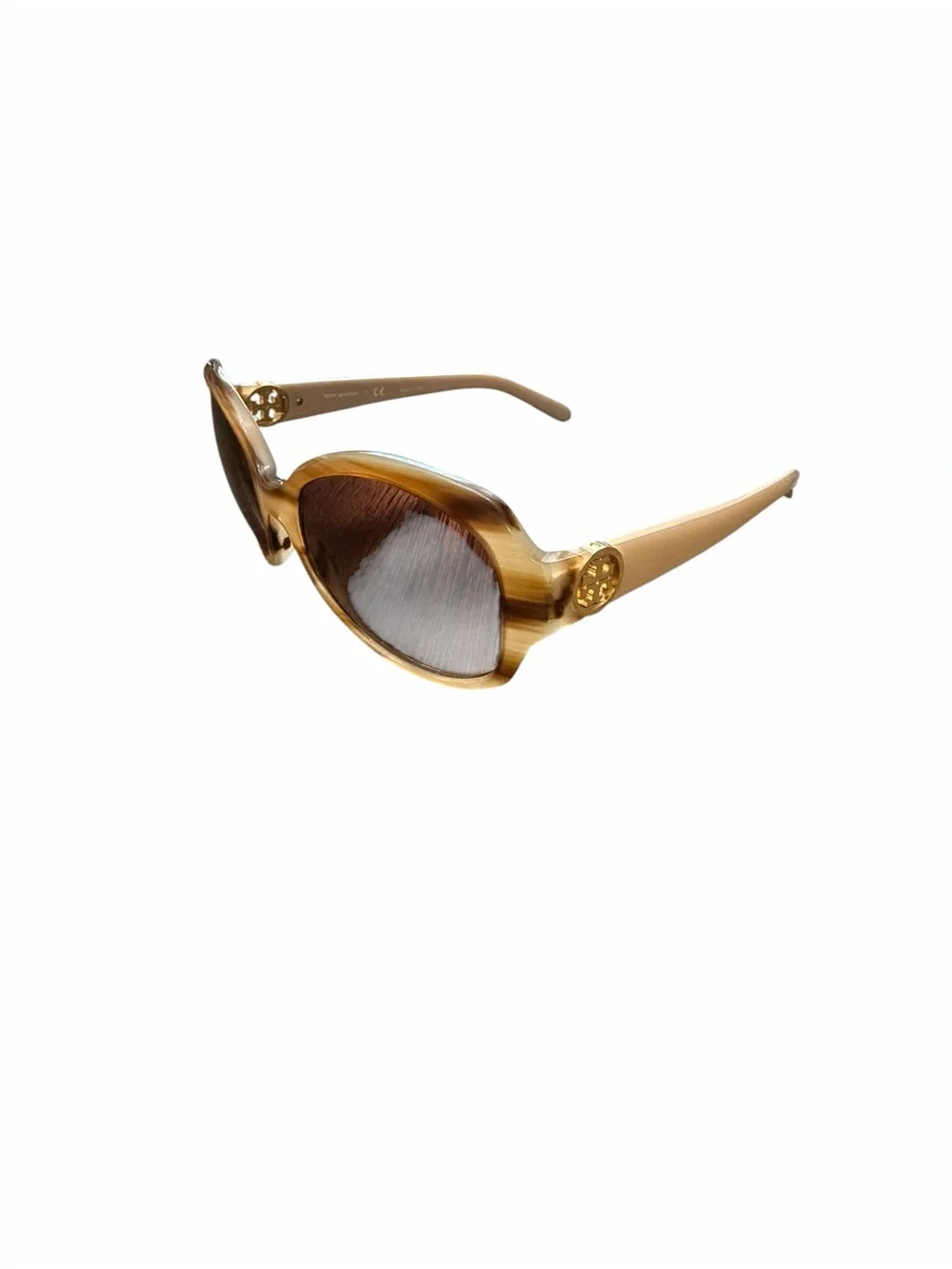 Tory Burch Round Honey Tortoiseshell Brown and Beige Women's Sunglasses